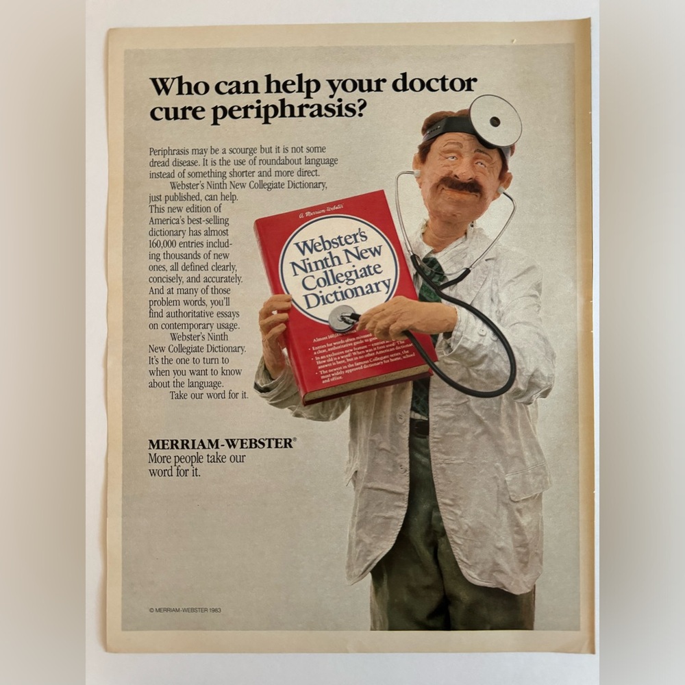 5/$20 Websters Dictionary, magazine print ad 1983